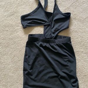 SHEIN Black Strappy Detail
